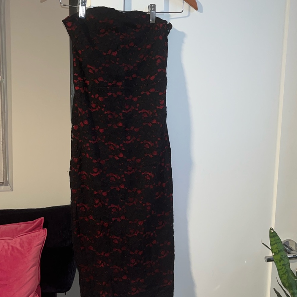 Express Red & Black Lace dress